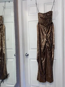 Dress The Population Andy Gold Sequins Without Straps $300 Body Suit Pants SMALL - Picture 1 of 18