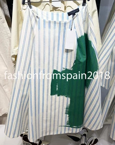 ZARA NEW WOMAN MID-RISE MIDI STRIPED PRINT SKIRT ZW COLL. FLARED 2820/192/104 - Picture 1 of 6