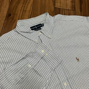 Polo Ralph Lauren Long Sleeve Button Down Oxford Shirt Plaid Men’s 18 34/35 - Picture 1 of 12
