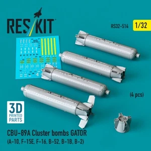 CBU-89A Cluster Bombs GATOR (4 pcs) (A-10, F-15E, F-16, B-52, B-1B, B-2) 1:32 - Picture 1 of 3