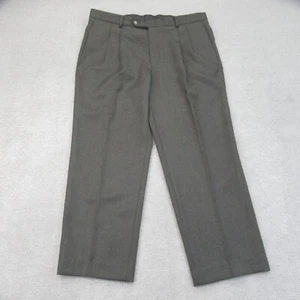 Vintage Brooks Brothers Pants Green Wool Pleated Heavy Dress Trouser Preppy - Picture 1 of 11