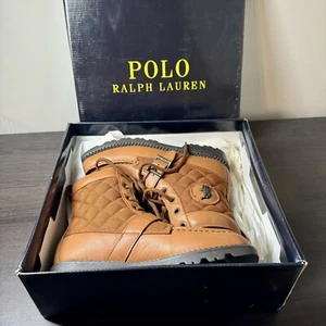 Youth Ralph Lauren Polo Ranger Hi II Boots Youth Size 4 Tan - Picture 1 of 19