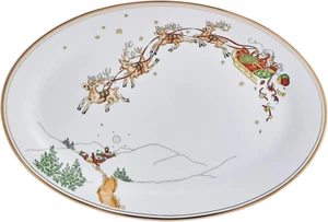Fitz and Floyd St. Nicholas Gold Banded Holiday Serving Platter, 14 Inch - Picture 1 of 12