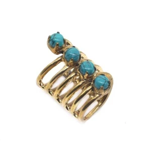 Green Turquoise Brass Ring For Women Christmas Day Fashion Jewelry US 5 j250 - Picture 1 of 5