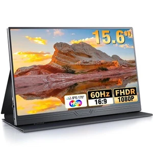 Moniteur Portable 2025, 15,6 Pouces Écran IPS Mobile Portable FHD 1920x1080 - Photo 1/7