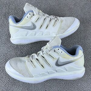Zapatos de tenis para mujer Nike Air Zoom Vapor X HC blancos metálicos plateados talla 10,5