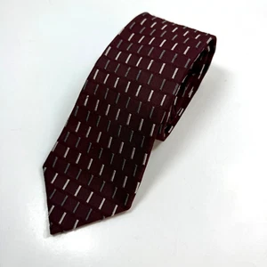 Corbata Ermenegildo Zegna Borgoña Geométrica 100% Seda 60" Hecha en Italia 3.5" - Imagen 1 de 11