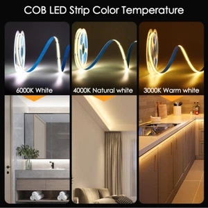 5/10M DC24V COB LED Strip RA90 High Density Flexible 3000K 4000K 6000K LED Tape - Picture 1 of 33
