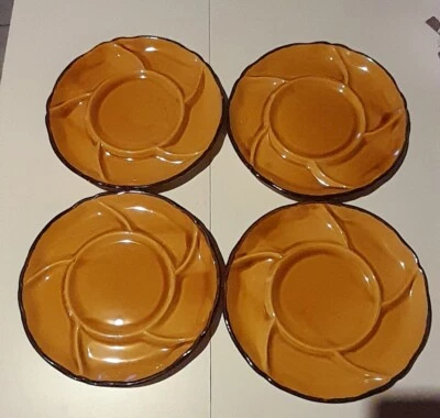 4 Assiette à Fondue Compartimentées M&L Varages Hte Provence 24 Cm - Photo 1/4