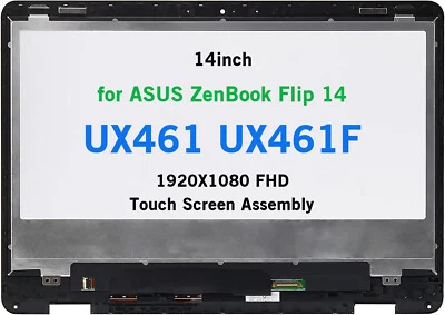 XYDLCD 14in FHD LCD Touch Screen Display Assembly for ASUS ZenBook Flip 14 UX461 UX461F