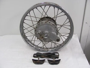 1972 Yamaha RT2 360 Rear Wheel Assembly - Rim, Hub, Axle, Tighteners, & Collars - Picture 1 of 24