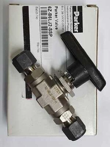 PARKER 6Z-B6LJ2-SSP Stainless Steel Ball Valve Compression x Compression 3/8 In - Picture 1 of 3
