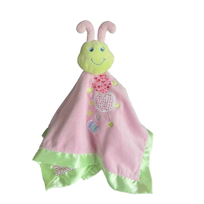 Manta de seguridad para bebé Mary Meyer rosa verde oruga lunares encantadores Foto 1 de 4