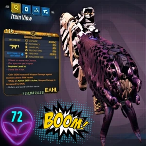 (XBOX/PC) Borderlands 3 ❗MODDED❗ Shocking Boomer ⚡Level 72 ♾️AMMO ✨MAYHEM 10 - Imagen 1 de 1