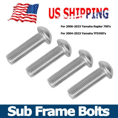 4X Sub Frame Bolts #92012-90034 #90149-10034-00 For Yamaha Raptor YFM700 YFZ450 - Image 1 of 4