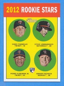 2012 Topps Heritage #135 Chris Parmelee/Steve Lombardozzi/Florimon Jr./Pacheco - Picture 1 of 1