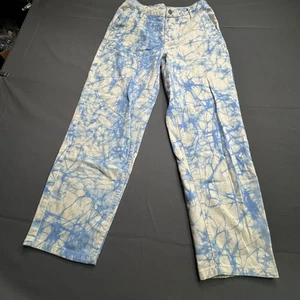 Rachel Comey Tie Dye Straight Leg Jeans High Rise Blue White Cotton Size 2 - Picture 1 of 11