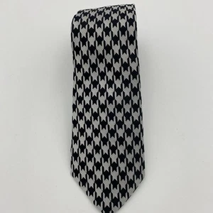 Ben Sherman Black White Houndstooth Silk Tie - Picture 1 of 6