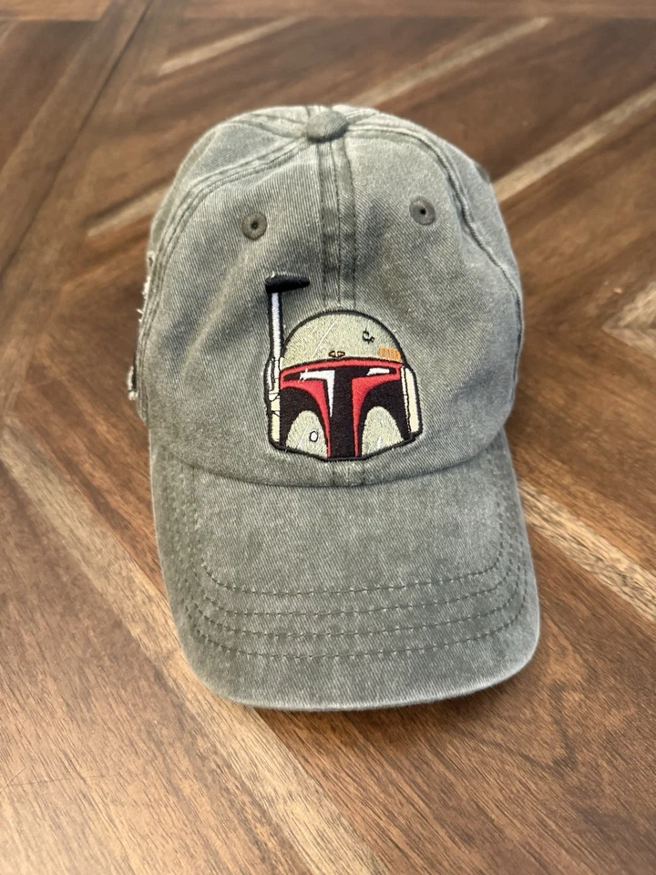 Boné de beisebol Star Wars Boba Fett parques da Disney forrado verde malha alça traseira - Imagem 1 de 4