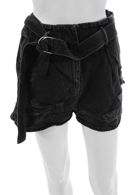 IRO 男女通用黑色扣棉垃圾短裤 25 码 — 第 1/4 张图片