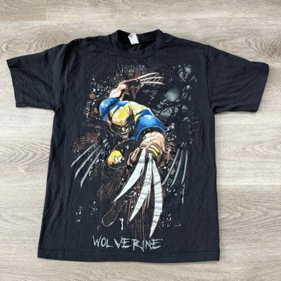 Vintage Marvel Wolverine Shirt Mens Medium Black Mad Engine Logan Rare Print - Image 1 of 4