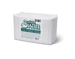 White Swan 1-Ply Luncheon Napkins 07401 4-Fold Paper 12x500 Bulk Pack 6,000 - Picture 1 of 3
