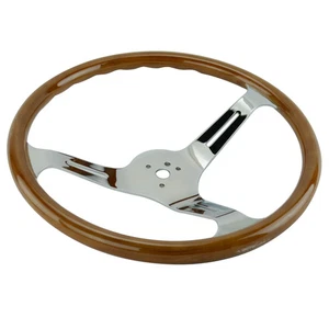 Steering Wheel, 23mm Wood Grip, 15 Diameter, 3 Dish, Light Dunebuggy & VW - Picture 1 of 1