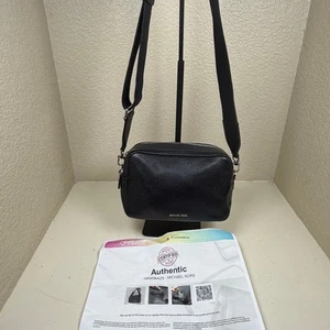 MICHAEL KORS Bryant Leder Double Zip Kamera Umhängetasche - Schwarz mit COA - Bild 1 von 15