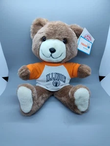 Vtg Trudy Teddy Bear Plush 13" 1983 illinois Fighting Illini NCAA NWT Deadstock - Picture 1 of 14