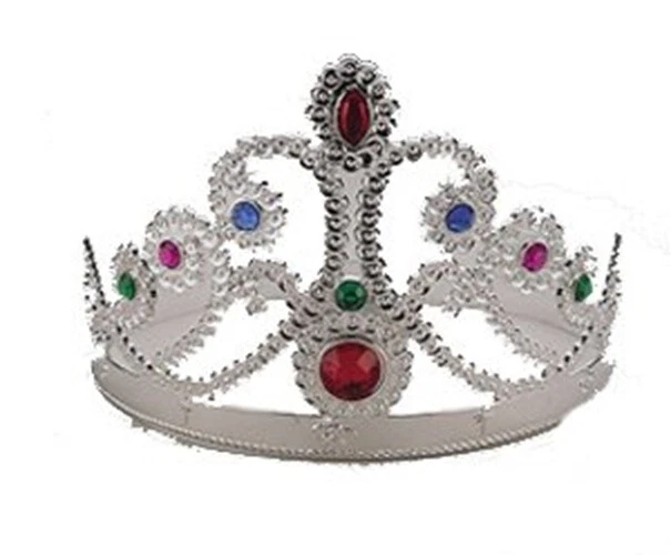 Tiara - Plata - Reina - Princesa - Plástico - Ajustable - Accesorio de Disfraz Foto 1 de 1