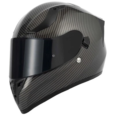 CASCO DE MOTOCICLETA VCAN H128 CARA COMPLETA VISERA DE SOL VISERA DE CARBONO VENENO Foto 1 de 4