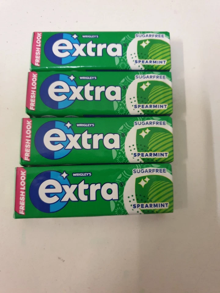 WRIGLEY'S EXTRA SPEARMINT CHEWING GUM SUGARFREE 4 x14g Packs FREE POST £5.99 - Image 1 of 1