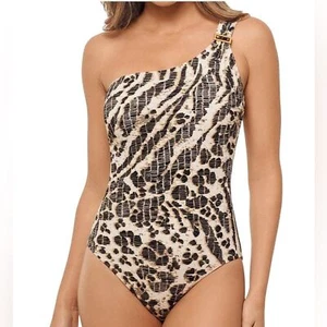 Amoressa Miraclesuit Sierra Leone Gemini One Shoulder Swimsuit - Picture 1 of 10