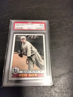Babe Ruth PSA 9 2016 Topps Archives Mint Low Pop 10 Boston Red Sox Pitcher Card - Image 1 of 3