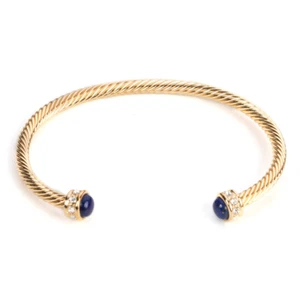 NEW Halcyon Days Skinny Sparkle Torque Bangle Cobalt & Gold - Picture 1 of 2