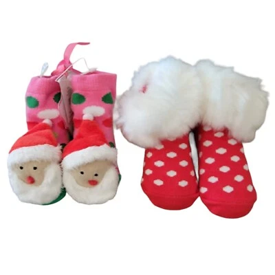  Juego De 2 Botines Bebé Navidad Nuevos Foto 1 de 2