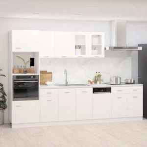 NNEVL 7 Piece Kitchen Cabinet Set White Chipboard - Picture 1 of 5
