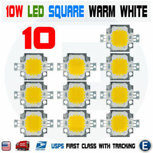 10PCS Square Panel LED 10W 9~10V 900mA Warm White 800LM 3000K~3500K SMD Beads