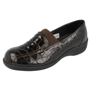 Mujer Easy B Marrón Charol Estampado Cocodrilo Zapatos sin Cierres: Orleans - Imagen 1 de 20