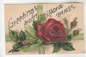 Rote Rosen Glitzer Grüße aus Milford MA - Bild 1 von 1