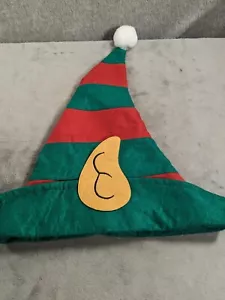 Santas Elf Hat Red Green Hat With Elf Ears Christmas - Picture 1 of 3