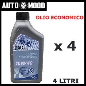 OLIO MOTORE 15W40 10W40 MINERALE MOTORI DIESEL E BENZINA TURBO 4 LITRI - Foto 1 di 3