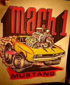 FORD MACH 1 MUSTANG VINTAGE 1970ER JAHRE AUFBÜGELN TRANSFER - SCHÖN, B-24 - Bild 1 von 3