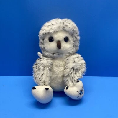Peluche Russ Estrellas Brillantes Búho Nieve Blanco Manchas Negras Sentado 8" Foto 1 de 4