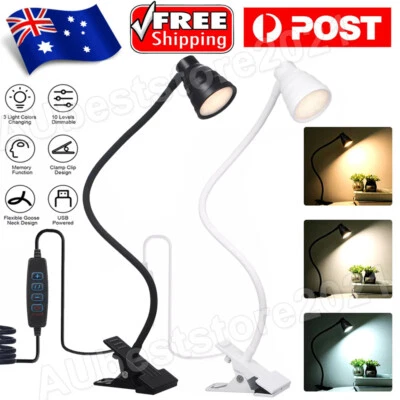 2PCS Flexible Clamp Clip On LED Light Reading Table Desk Bed Bedside Night Lamp - image 1 of 4