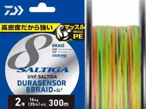 Daiwa Fishing PE Line UVF SALTIGA DURA SENSOR×8+Si2 300m #2-35 lb - Picture 1 of 3