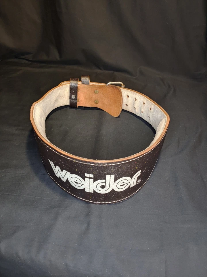 Cinturón de cuero Weider Levantador de pesas pequeño con acolchado Foto 1 de 4