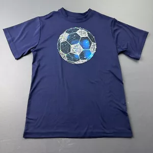 Umbro T-Shirt Boys Small Blue Soccer Ball Graphic Athletic Sportswear Casual Tee - Picture 1 of 10