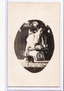 Real Photo Postcard RPPC - Mother Weighing Infant on Scale - Picture 1 of 2