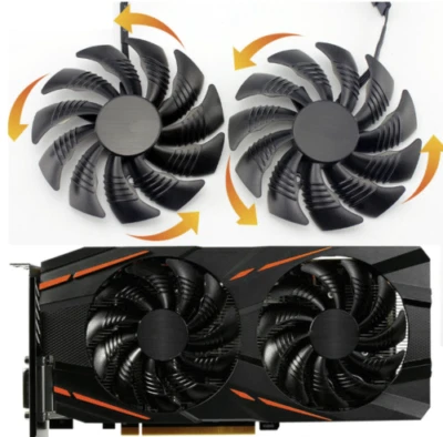 Pair Fans Cooler Fan For Gigabyte RX570 580 480 GV-RX470 WF2  T129215SU 88MM - Image 1 of 4